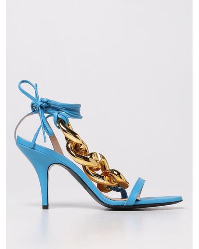 Patrizia Pepe Heeled Sandals With Chain - Blue