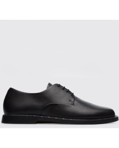 Camper Twins Derby Shoes In Calfskin - Black