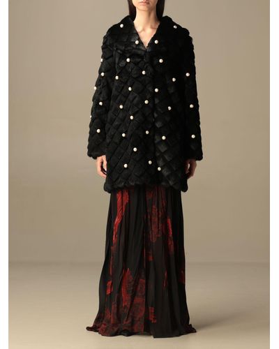 Boutique Moschino Fur Coats Woman - Black