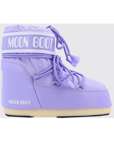 Moon Boot Flat Ankle Boots - Purple