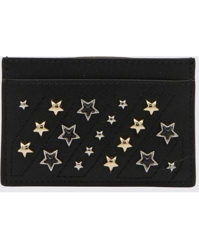 Jimmy Choo Dean Star-studded Leather Cardholder - Black