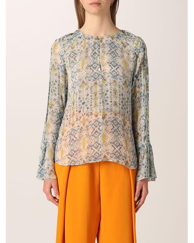 Patrizia Pepe Blouse In Viscose With Abstract Print - Multicolour
