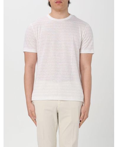 Eleventy T-shirt in cotone e lino - Bianco