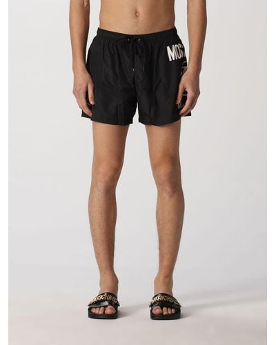 Moschino Swim Shorts With Logo - Black