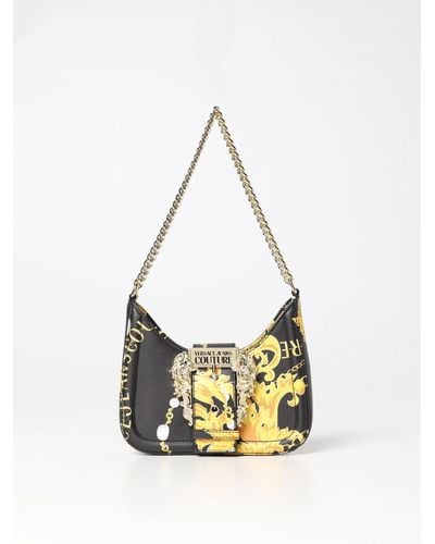 Versace Baroque Bag In Saffiano Synthetic Leather - Metallic
