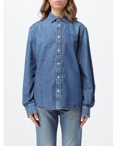 Polo Ralph Lauren Camisa en denim con bordado - Azul