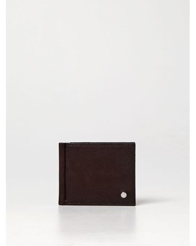 Orciani Wallet In Textured Leather - Brown