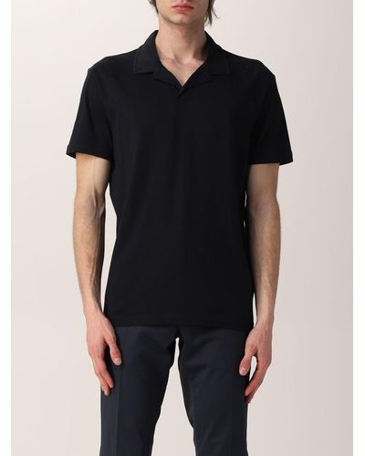 Fay Polo Shirt With Embroidered Logo - Black