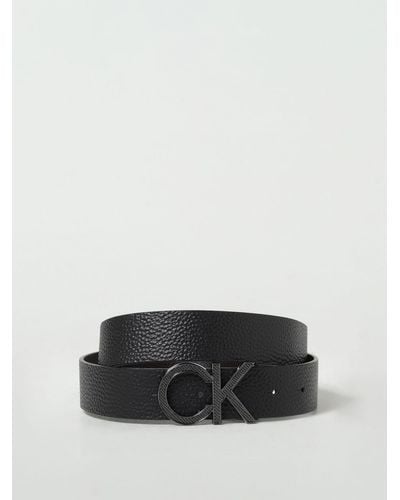 Calvin Klein Cintura reversibile in pelle sintetica a grana - Nero