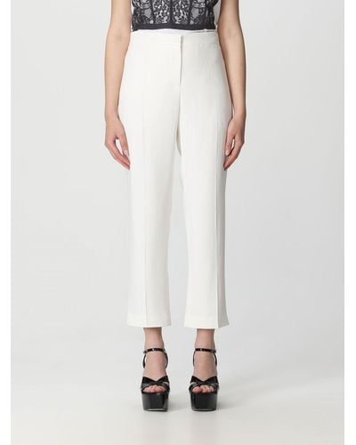 Alexander McQueen Pants In Viscose Blend - White