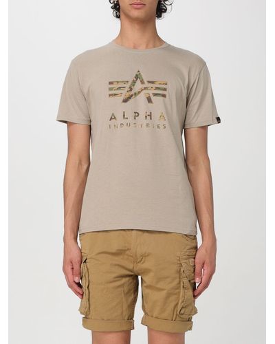 Alpha Industries T-shirt in cotone con logo - Neutro