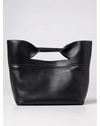 Alexander McQueen The Bow Bag In Leather - Black