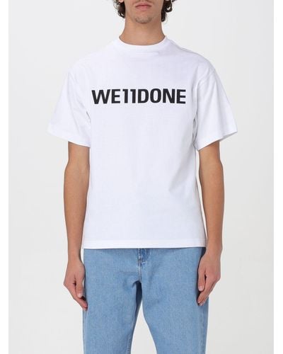 we11done T-shirt in cotone con logo - Bianco