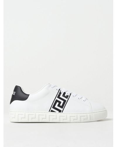 Versace Sneakers mit Greca-Prägung - Weiß