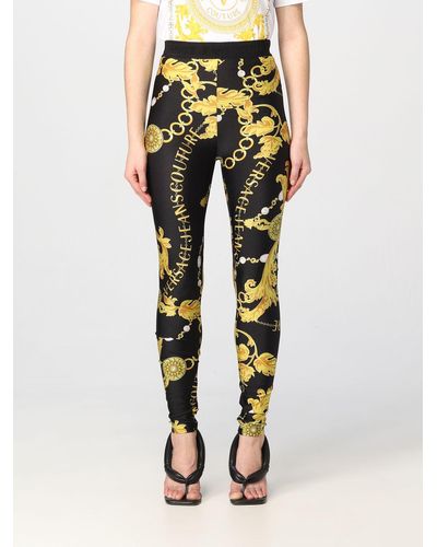 Versace Jeans Couture Nylon leggings With Print - Black