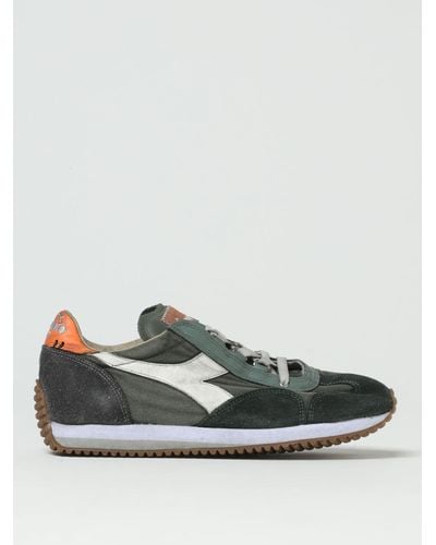 Diadora Sneakers Equipe H Dirty in suede e canvas effetto used - Verde