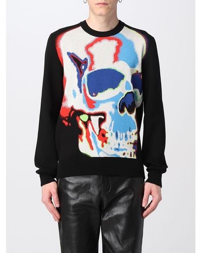 Alexander McQueen Skull Graffiti Intarsia-knit Sweater - Black