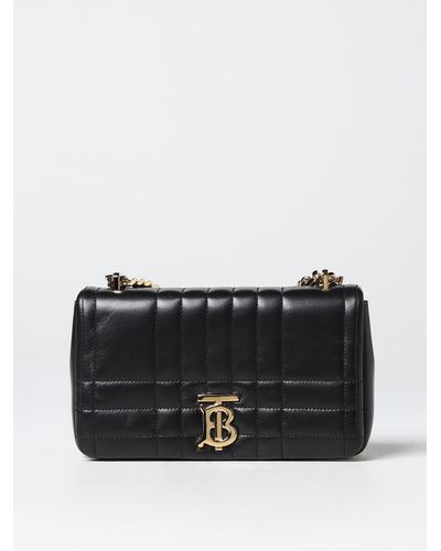 Burberry Lola Bag In Quilted Nappa Leather - Black