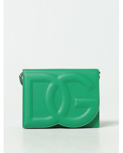 Dolce & Gabbana Borsa in pelle con logo embossed - Verde