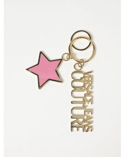 Versace Key Ring In Metal With Charm - Pink