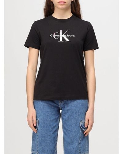 Ck Jeans T-shirt in cotone con logo - Nero