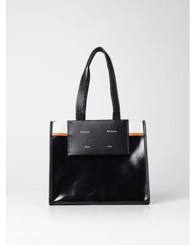 Proenza Schouler Morris Bag In Coated Cotton - Black