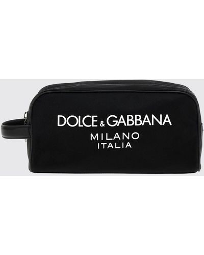 Dolce & Gabbana Beautycase in nylon con stampa logo - Nero