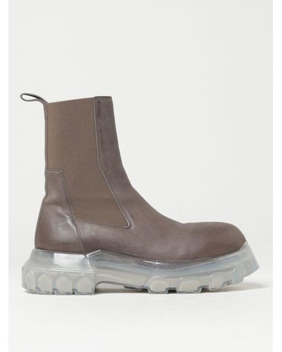 Rick Owens Stivaletto Bozo Tractor in pelle oleata - Grigio