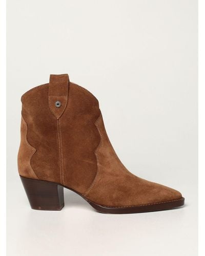 Dondup Ankle Boot In Suede - Brown