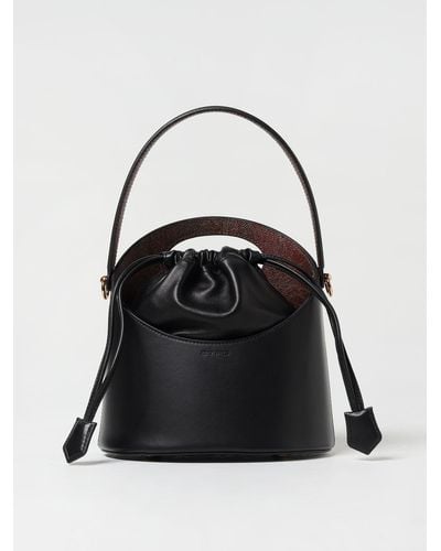 Etro Saturno Leather Bag With Shoulder Strap - Black