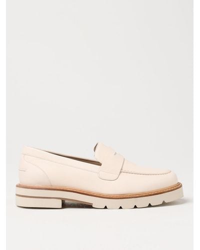 Stuart Weitzman Penny-slot Leather Loafers - Natural