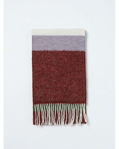 Ganni Sciarpa in misto lana riciclata - Rosso
