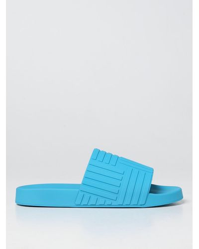 Bottega Veneta Slide-Sandale aus Gummi - Blau
