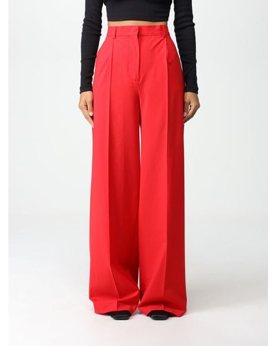 MSGM Pants In Stretch Virgin Wool - Red