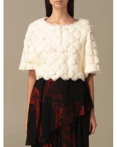 Boutique Moschino Fur Coats - White