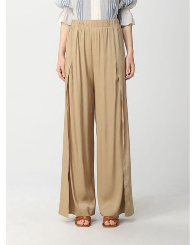 Twin Set Fluid Wide Trousers - Natural