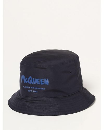 Alexander McQueen Hat In Nylon - Blue