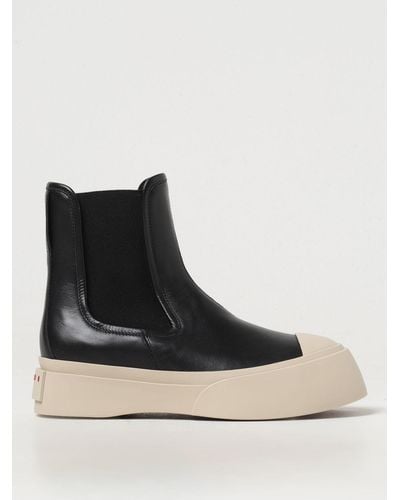 Marni Flat Ankle Boots - Black