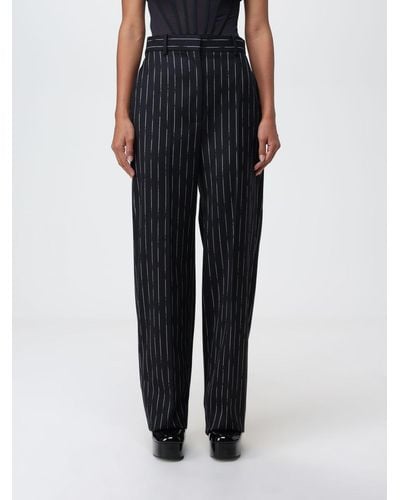 Alexander McQueen Wool Pants With Pinstripe Pattern - Black