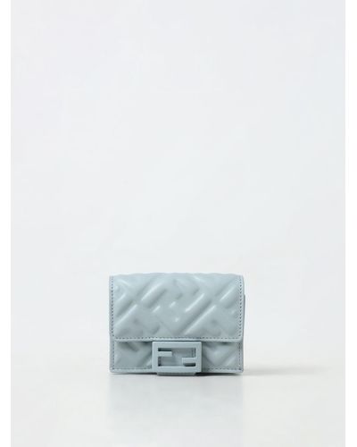 Fendi Micro-Trifold-Portemonnaie Baguette - Blau