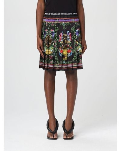 Versace Floral Skirt With Logo - Multicolor