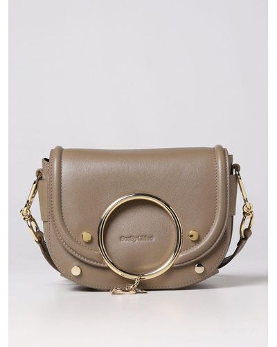 See By Chloé Mara Bag In Grained Leather - Gray