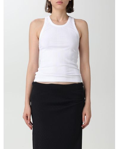 Helmut Lang Top in cotone stretch - Bianco