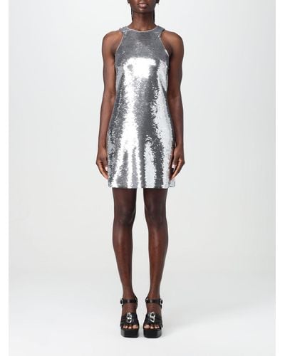 Michael Kors Michael Dress In Sequined Fabric - White