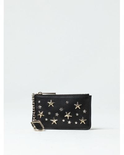 Jimmy Choo Leather Coin Purse With Applied Stars - Black