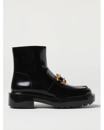 Bottega Veneta Monsieur Ankle Boots In Brushed Leather - Black