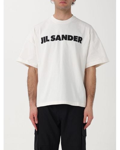 Jil Sander E Baumwoll-Oversize-Logo-T-Shirt - Weiß