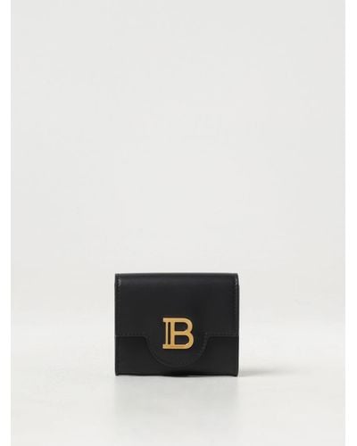 Balmain B-Buzz Geldbörse aus Leder - Schwarz