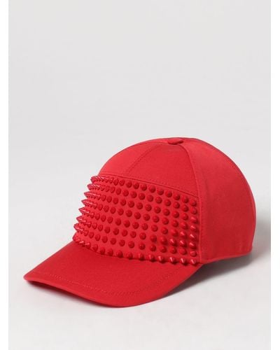 Christian Louboutin Cappello in canvas - Rosso