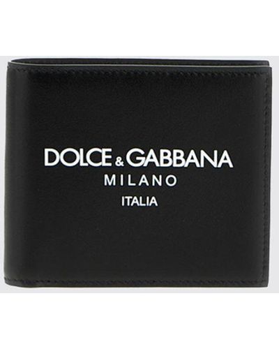 Dolce & Gabbana Portafoglio in pelle bovina con logo a contrasto - Bianco